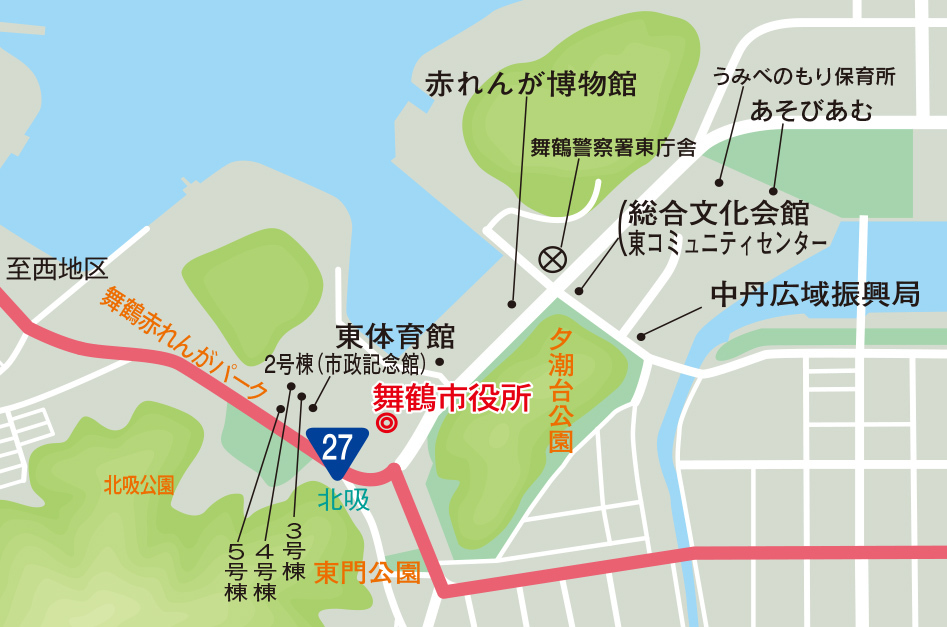 市役所本庁位置図