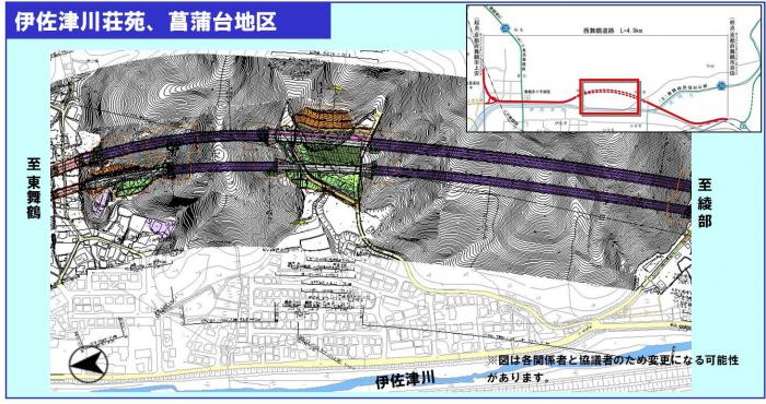 伊佐津川荘苑、菖蒲台地区　計画図