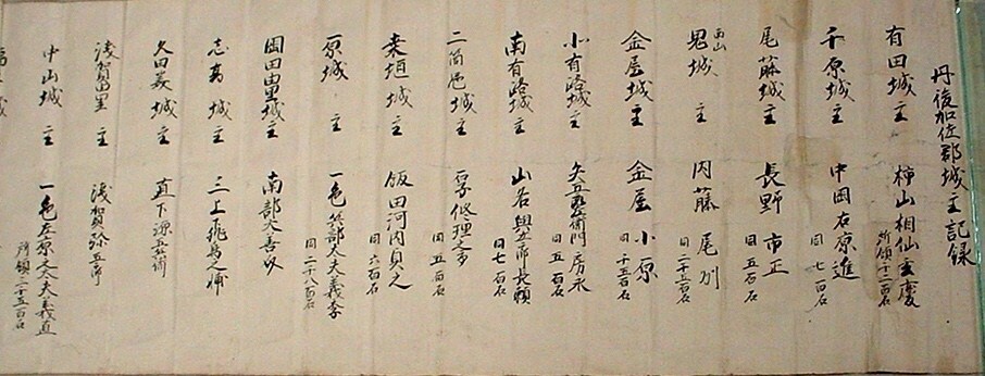 加佐郡城主記録